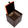 Taburet Box - imitatie piele maro/portocaliu - 15611/21895 Taburet Box - imitatie piele maro/portocaliu - 15611/21895