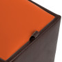 Taburet Box - imitatie piele maro/portocaliu - 15611/21895 Taburet Box - imitatie piele maro/portocaliu - 15611/21895