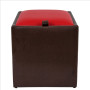 Taburet Box - imitatie piele maro/rosu - 15611/21900 Taburet Box - imitatie piele maro/rosu - 15611/21900