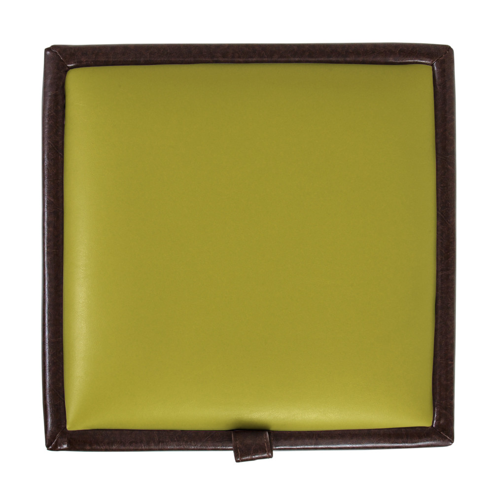 Taburet Box - imitatie piele maro/verde - 15611/21899 Taburet Box - imitatie piele maro/verde - 15611/21899