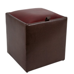 Taburet Box - imitatie piele maro/bordo - 15611/21902 Taburet Box - imitatie piele maro/bordo - 15611/21902