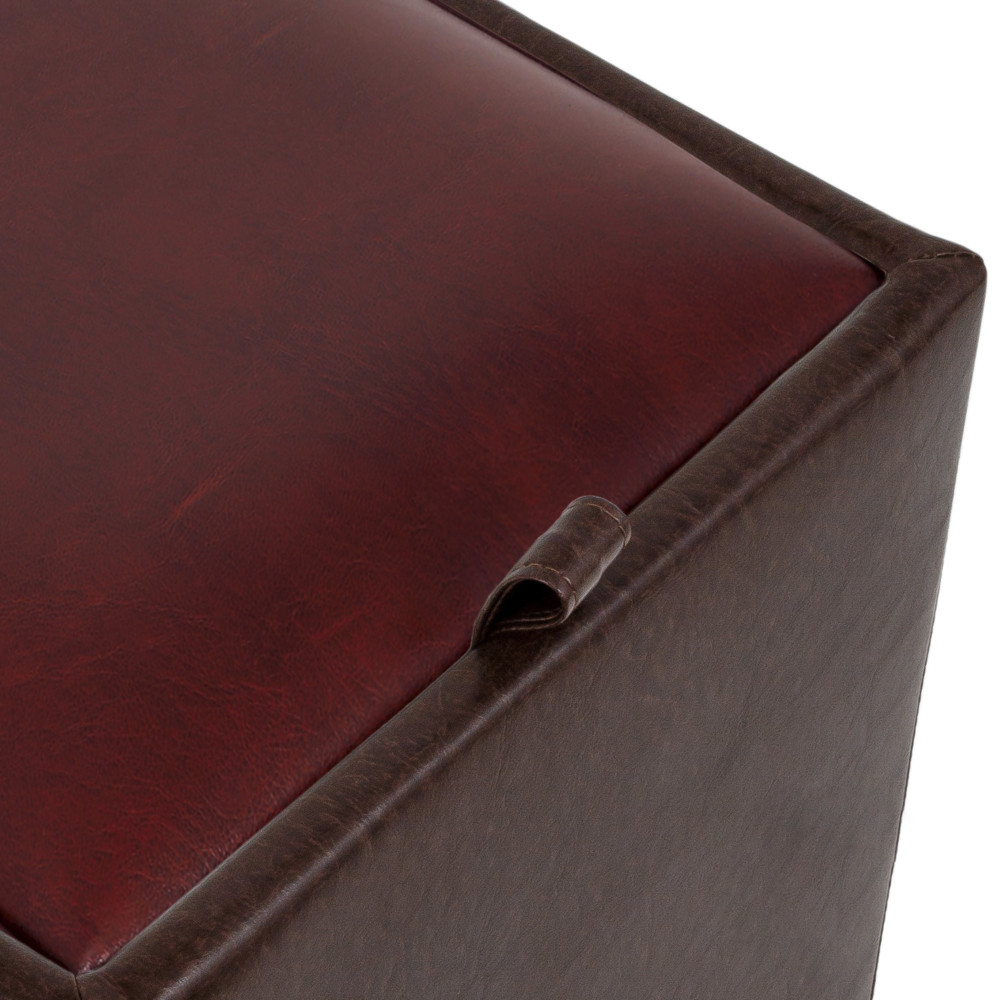 Taburet Box - imitatie piele maro/bordo - 15611/21902 Taburet Box - imitatie piele maro/bordo - 15611/21902