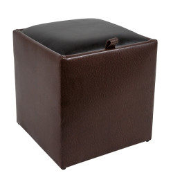 Taburet Box - imitatie piele maro/wenge - 15611/21835 Taburet Box - imitatie piele maro/wenge - 15611/21835