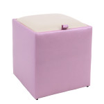 Taburet Box - imitatie piele mov/crem - 21897/21834