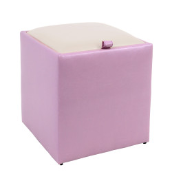 Taburet Box - imitatie piele mov/crem - 21897/21834 Taburet Box - imitatie piele mov/crem - 21897/21834