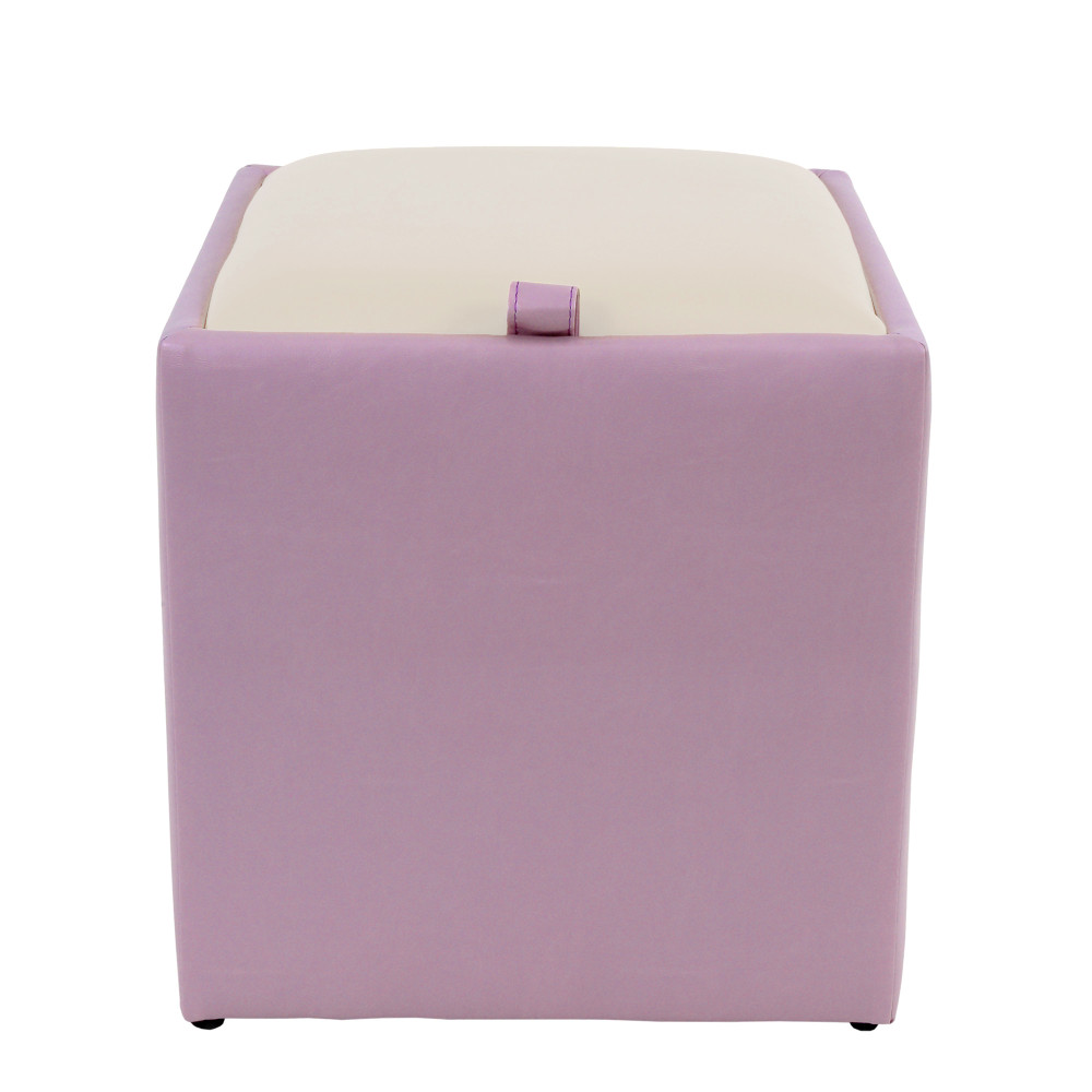 Taburet Box - imitatie piele mov/crem - 21897/21834 Taburet Box - imitatie piele mov/crem - 21897/21834