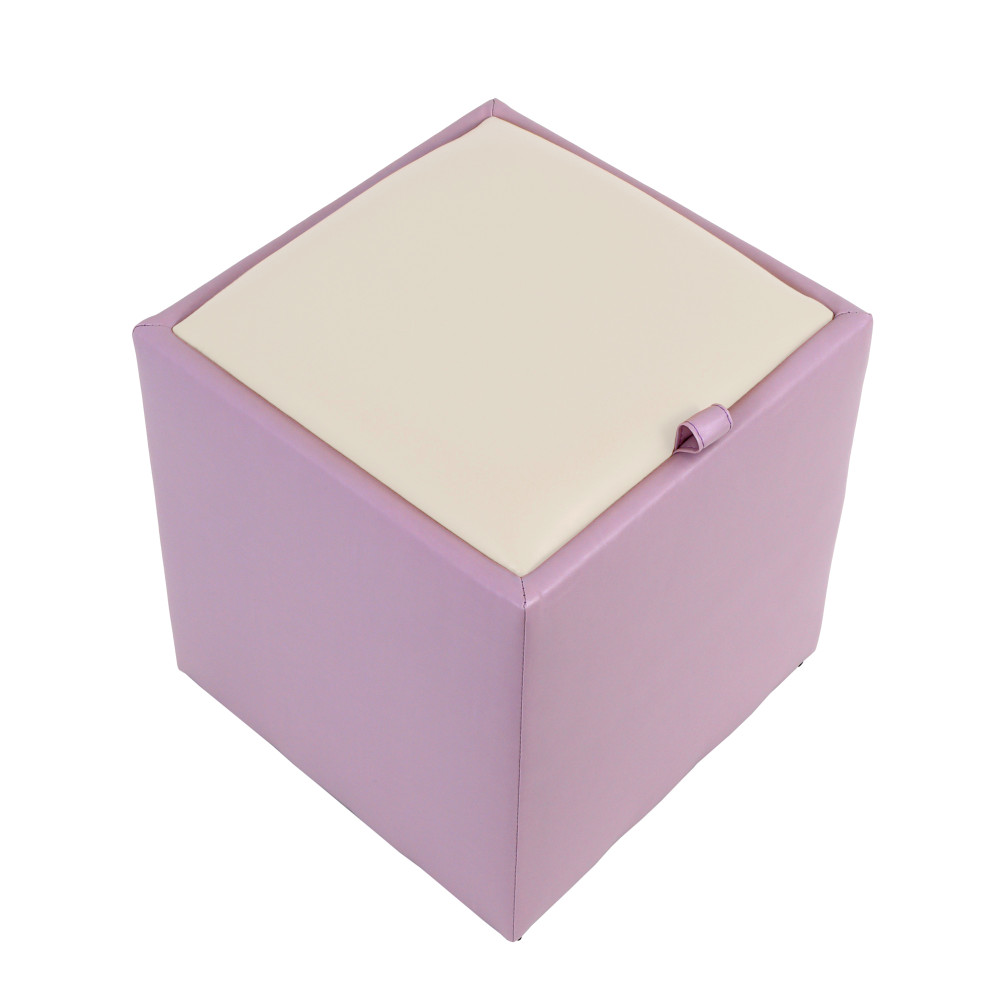 Taburet Box - imitatie piele mov/crem - 21897/21834 Taburet Box - imitatie piele mov/crem - 21897/21834