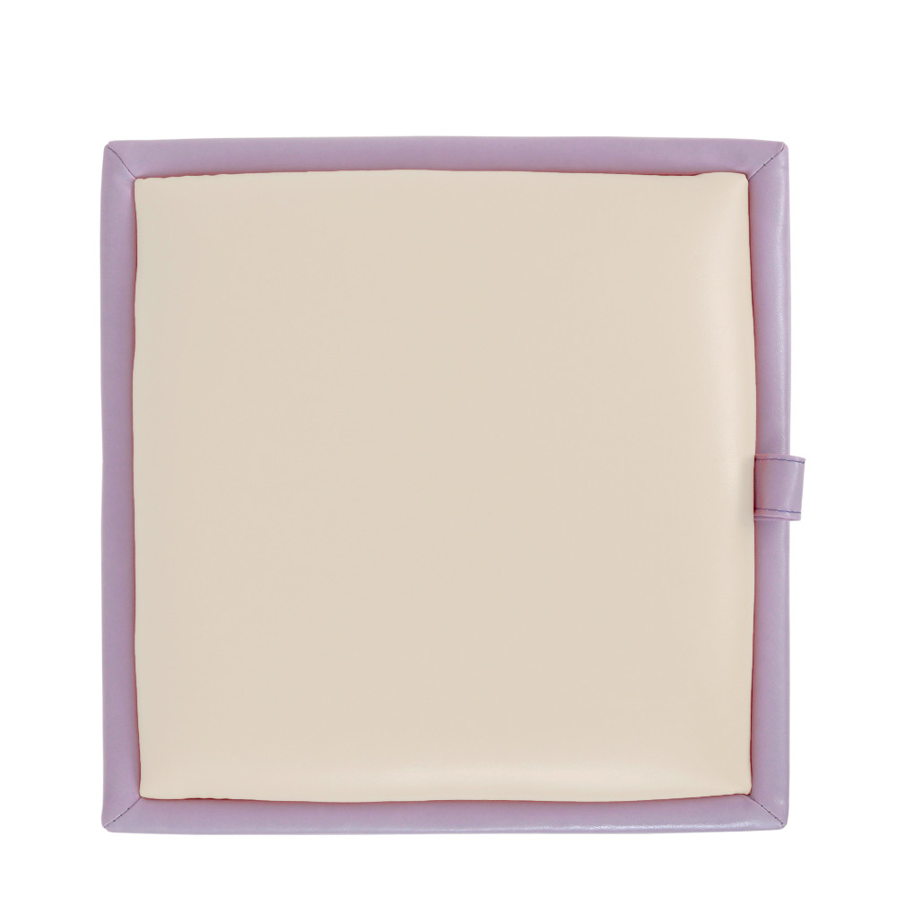 Taburet Box - imitatie piele mov/crem - 21897/21834 Taburet Box - imitatie piele mov/crem - 21897/21834