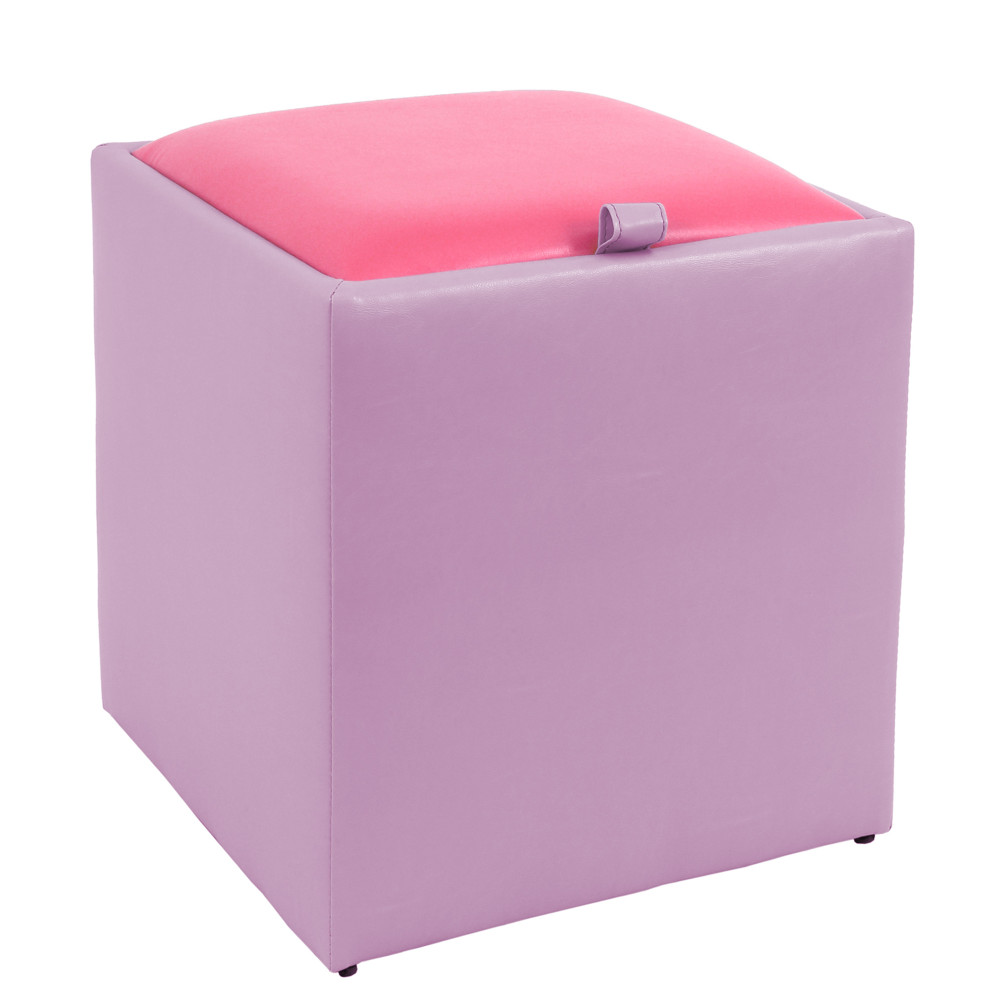 Taburet Box - imitatie piele mov/roz - 21897/21896 Taburet Box - imitatie piele mov/roz - 21897/21896