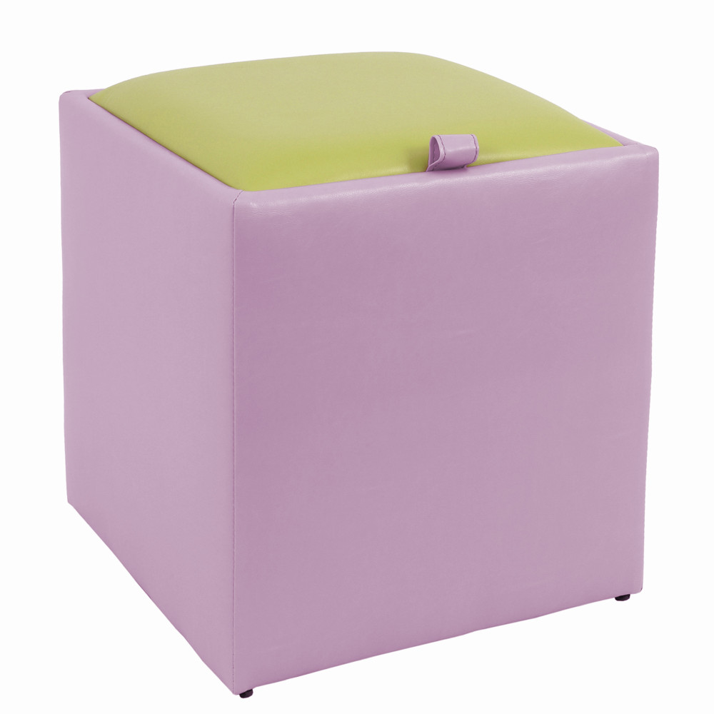 Taburet Box - imitatie piele mov/verde - 21897/21899 Taburet Box - imitatie piele mov/verde - 21897/21899