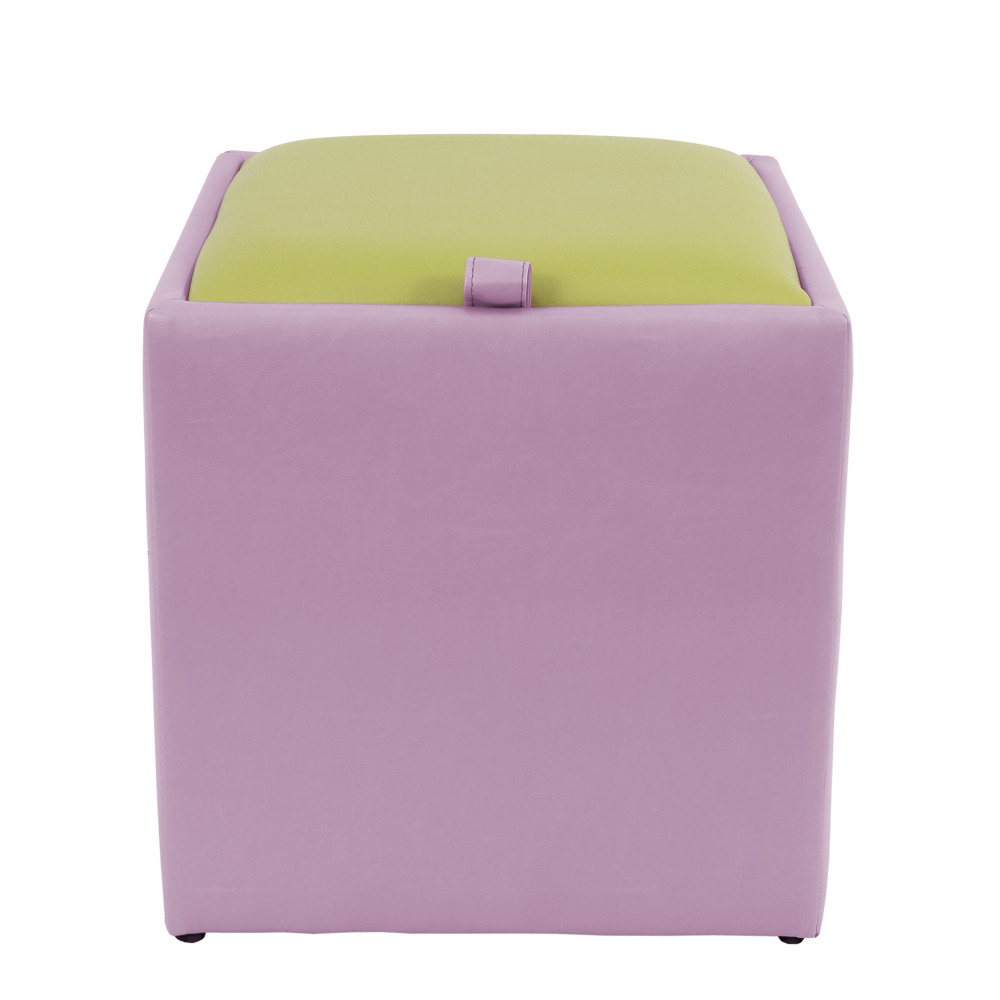 Taburet Box - imitatie piele mov/verde - 21897/21899 Taburet Box - imitatie piele mov/verde - 21897/21899