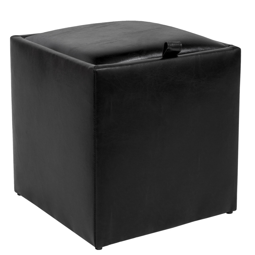 Taburet Box - imitatie piele negru - 21901 Taburet Box - imitatie piele negru - 21901