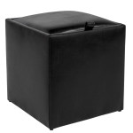 Taburet Box - imitatie piele negru - 21901