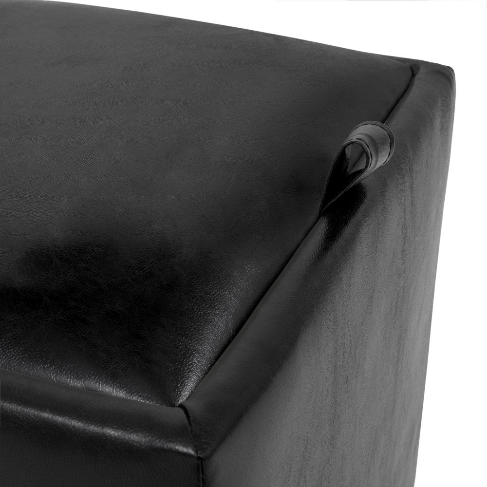 Taburet Box - imitatie piele negru - 21901 Taburet Box - imitatie piele negru - 21901