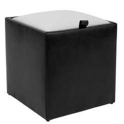Taburet Box - imitatie piele negru/alb - 21901/21894 Taburet Box - imitatie piele negru/alb - 21901/21894