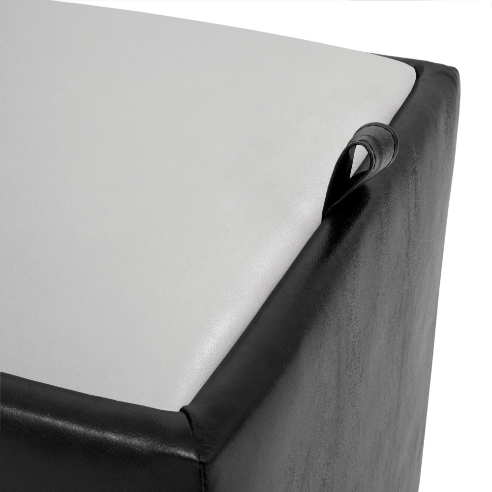 Taburet Box - imitatie piele negru/alb - 21901/21894 Taburet Box - imitatie piele negru/alb - 21901/21894