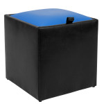 Taburet Box - imitatie piele negru/albastru - 21901/21898