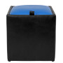 Taburet Box - imitatie piele negru/albastru - 21901/21898 Taburet Box - imitatie piele negru/albastru - 21901/21898