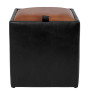 Taburet Box - imitatie piele negru/coniac - 21901/8070 Taburet Box - imitatie piele negru/coniac - 21901/8070
