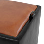 Taburet Box - imitatie piele negru/coniac - 21901/8070 Taburet Box - imitatie piele negru/coniac - 21901/8070