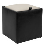 Taburet Box - imitatie piele negru/crem - 21901/21834