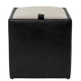 Taburet Box - imitatie piele negru/crem - 21901/21834 Taburet Box - imitatie piele negru/crem - 21901/21834