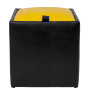 Taburet Box - imitatie piele negru/galben - 21901/22168 Taburet Box - imitatie piele negru/galben - 21901/22168