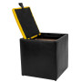 Taburet Box - imitatie piele negru/galben - 21901/22168 Taburet Box - imitatie piele negru/galben - 21901/22168