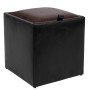 Taburet Box - imitatie piele negru/maro - 21901/15611 Taburet Box - imitatie piele negru/maro - 21901/15611
