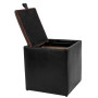 Taburet Box - imitatie piele negru/maro - 21901/15611 Taburet Box - imitatie piele negru/maro - 21901/15611