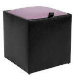 Taburet Box - imitatie piele negru/mov - 21901/21897
