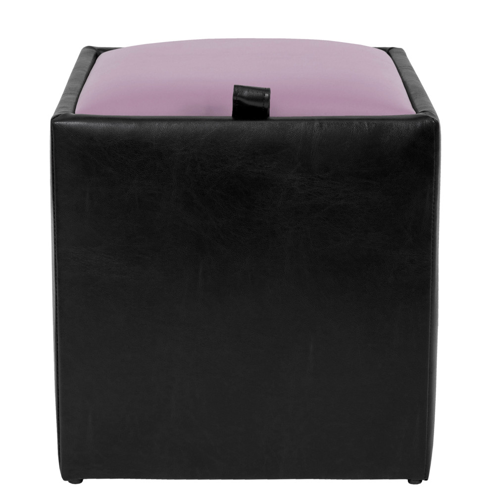 Taburet Box - imitatie piele negru/mov - 21901/21897 Taburet Box - imitatie piele negru/mov - 21901/21897