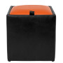 Taburet Box - imitatie piele negru/portocaliu - 21901/21895 Taburet Box - imitatie piele negru/portocaliu - 21901/21895