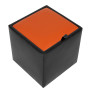 Taburet Box - imitatie piele negru/portocaliu - 21901/21895 Taburet Box - imitatie piele negru/portocaliu - 21901/21895