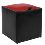 Taburet Box - imitatie piele negru/rosu - 21901/21900 Taburet Box - imitatie piele negru/rosu - 21901/21900