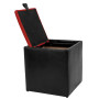 Taburet Box - imitatie piele negru/rosu - 21901/21900 Taburet Box - imitatie piele negru/rosu - 21901/21900