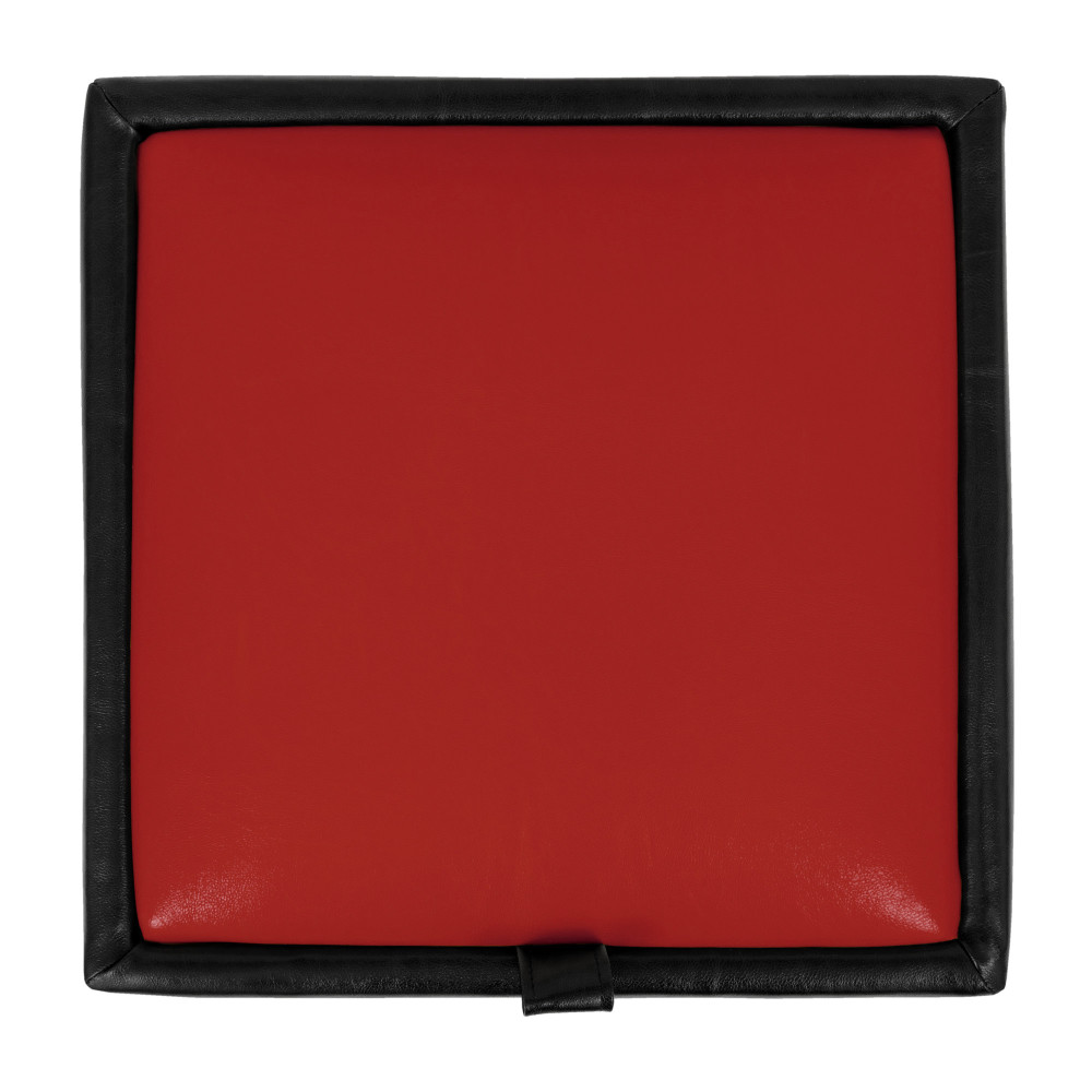 Taburet Box - imitatie piele negru/rosu - 21901/21900 Taburet Box - imitatie piele negru/rosu - 21901/21900