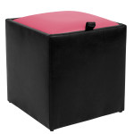 Taburet Box - imitatie piele negru/roz - 21901/21896