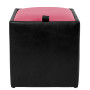Taburet Box - imitatie piele negru/roz - 21901/21896 Taburet Box - imitatie piele negru/roz - 21901/21896