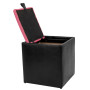 Taburet Box - imitatie piele negru/roz - 21901/21896 Taburet Box - imitatie piele negru/roz - 21901/21896