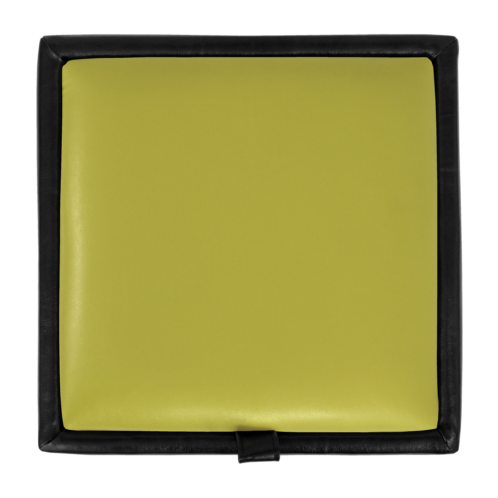 Taburet Box - imitatie piele negru/verde - 21901/21899 Taburet Box - imitatie piele negru/verde - 21901/21899