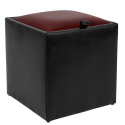 Taburet Box - imitatie piele negru/bordo - 21901/21902 Taburet Box - imitatie piele negru/bordo - 21901/21902