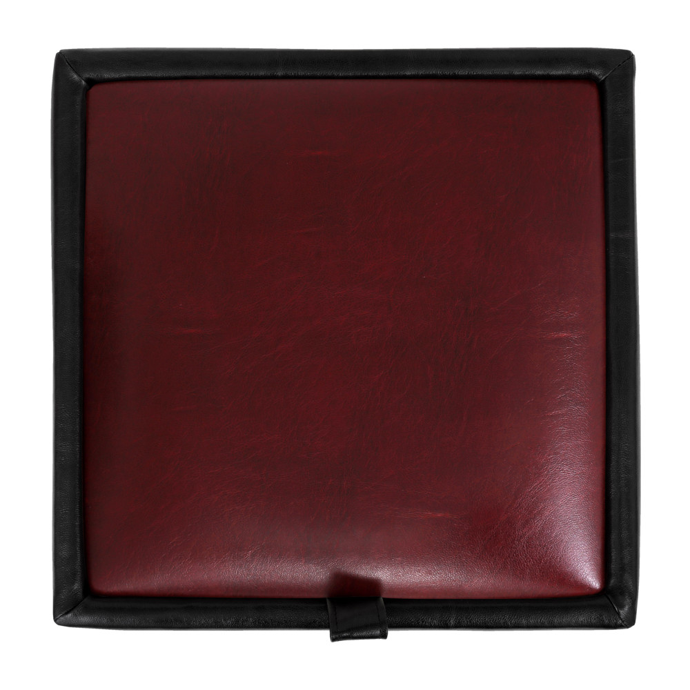 Taburet Box - imitatie piele negru/bordo - 21901/21902 Taburet Box - imitatie piele negru/bordo - 21901/21902