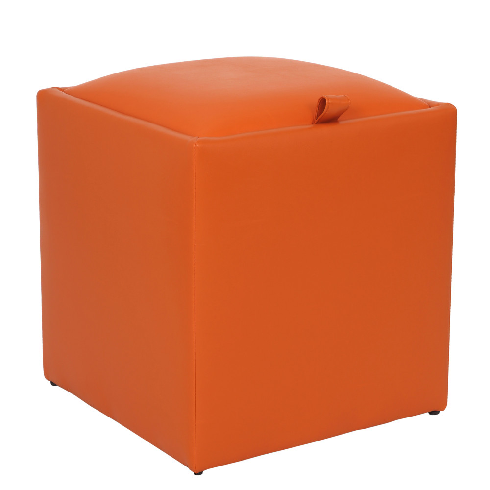 Taburet Box - imitatie piele portocaliu - 21895