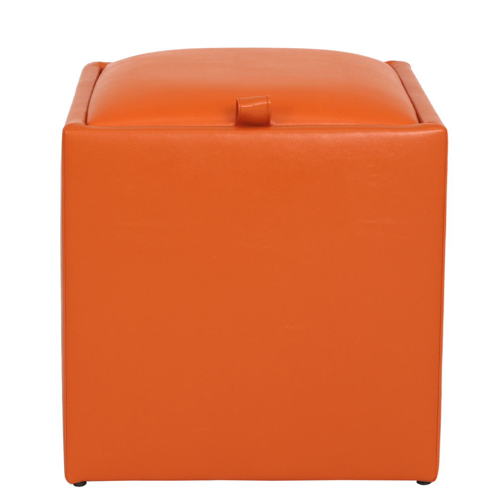 Taburet Box - imitatie piele portocaliu - 21895