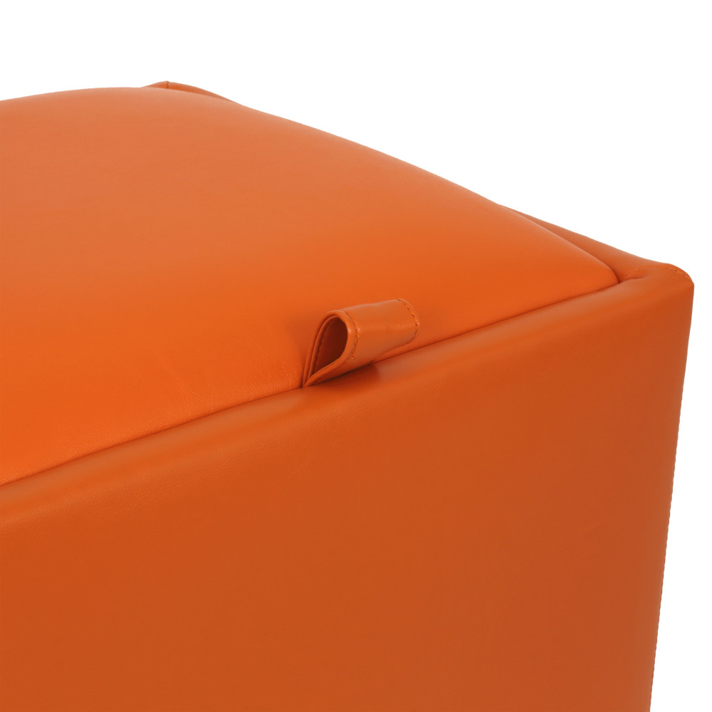 Taburet Box - imitatie piele portocaliu - 21895