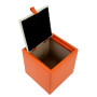 Taburet Box - imitatie piele portocaliu/alb - 21895/21894 Taburet Box - imitatie piele portocaliu/alb - 21895/21894