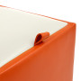 Taburet Box - imitatie piele portocaliu/alb - 21895/21894 Taburet Box - imitatie piele portocaliu/alb - 21895/21894