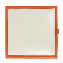 Taburet Box - imitatie piele portocaliu/alb - 21895/21894 Taburet Box - imitatie piele portocaliu/alb - 21895/21894