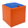 Taburet Box - imitatie piele portocaliu/albastru - 21895/21898 Taburet Box - imitatie piele portocaliu/albastru - 21895/21898